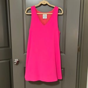 Hot pink sleeveless shift dress